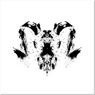 Rorschach Test Ram Skull Posters and Art